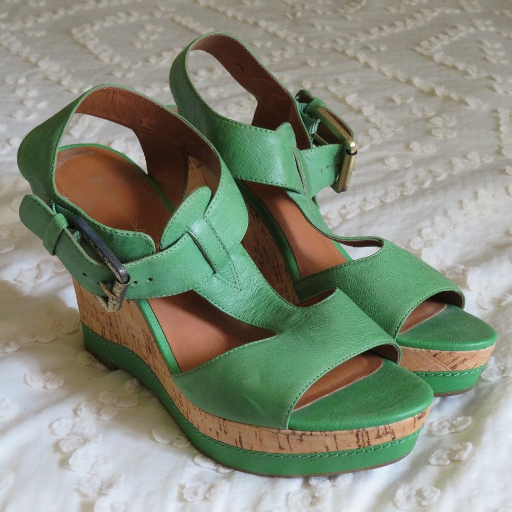 Franco Sarto Green Wedges